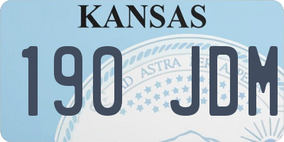 KS license plate 190JDM