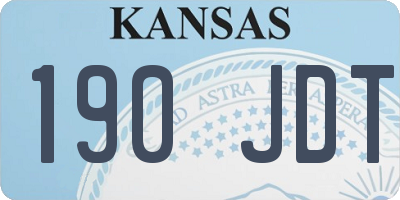 KS license plate 190JDT