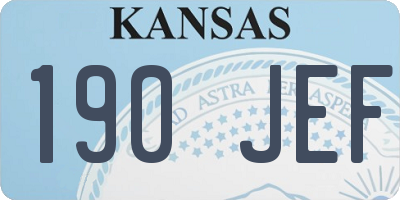 KS license plate 190JEF