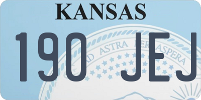 KS license plate 190JEJ