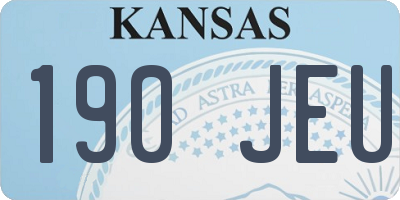 KS license plate 190JEU