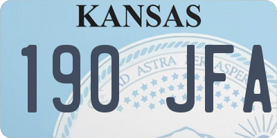 KS license plate 190JFA