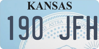 KS license plate 190JFH