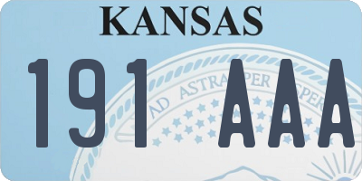 KS license plate 191AAA