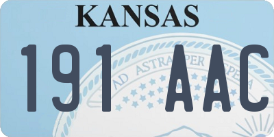 KS license plate 191AAC