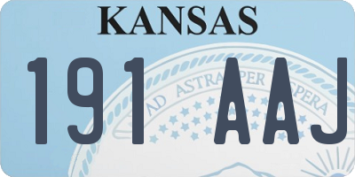 KS license plate 191AAJ