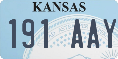 KS license plate 191AAY
