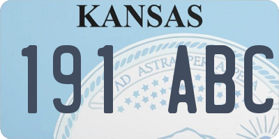 KS license plate 191ABC