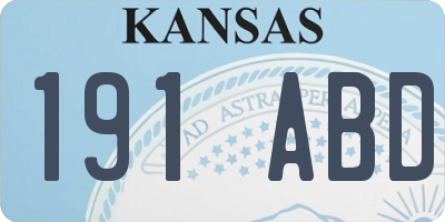 KS license plate 191ABD