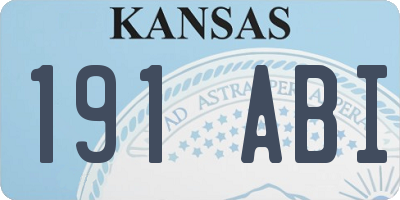 KS license plate 191ABI