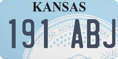 KS license plate 191ABJ