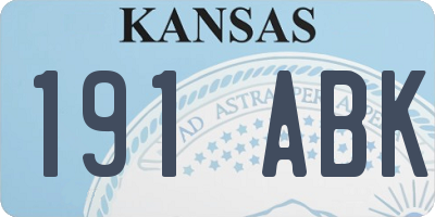 KS license plate 191ABK