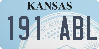 KS license plate 191ABL