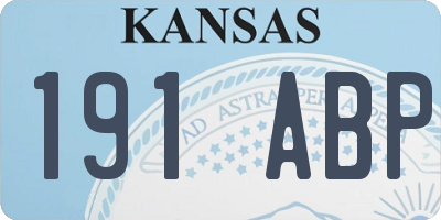 KS license plate 191ABP