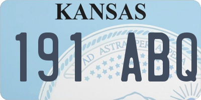 KS license plate 191ABQ