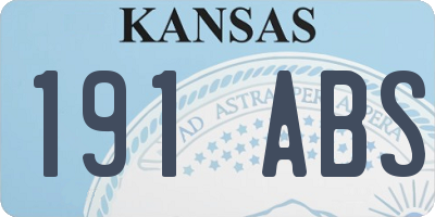 KS license plate 191ABS