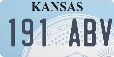 KS license plate 191ABV