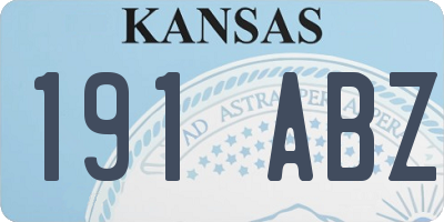 KS license plate 191ABZ
