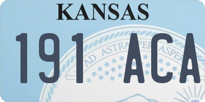KS license plate 191ACA