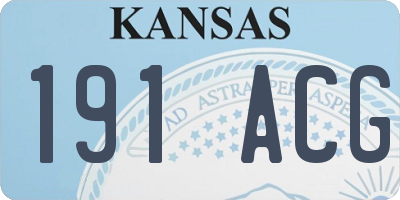 KS license plate 191ACG