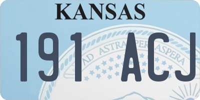 KS license plate 191ACJ