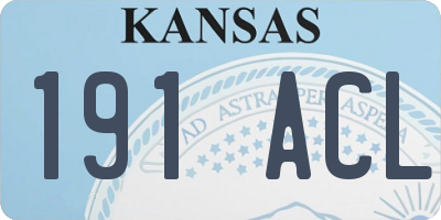 KS license plate 191ACL