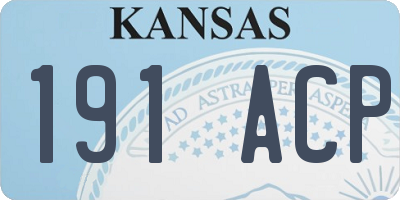 KS license plate 191ACP