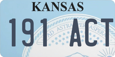 KS license plate 191ACT