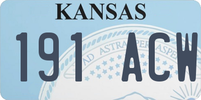 KS license plate 191ACW