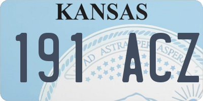 KS license plate 191ACZ