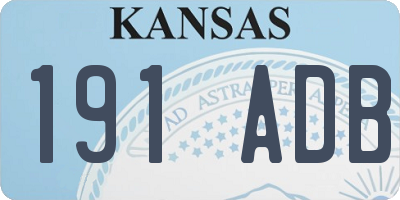 KS license plate 191ADB