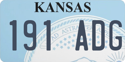 KS license plate 191ADG