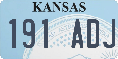 KS license plate 191ADJ