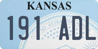 KS license plate 191ADL