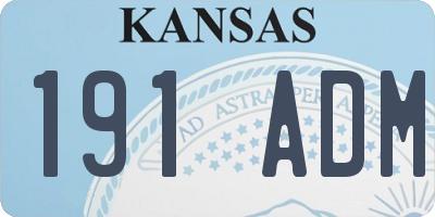 KS license plate 191ADM