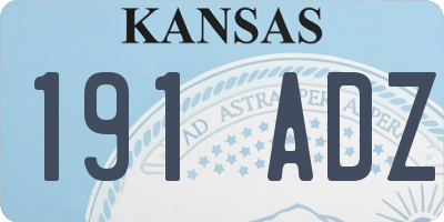 KS license plate 191ADZ