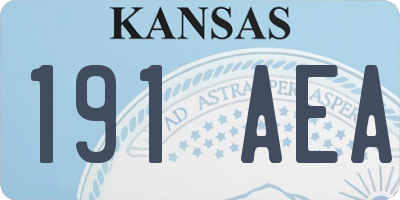 KS license plate 191AEA