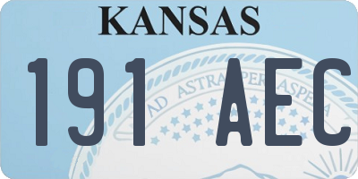KS license plate 191AEC