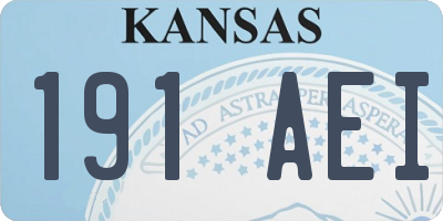 KS license plate 191AEI