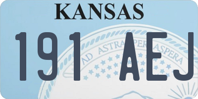 KS license plate 191AEJ