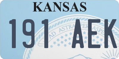 KS license plate 191AEK