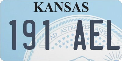 KS license plate 191AEL