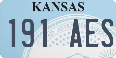 KS license plate 191AES