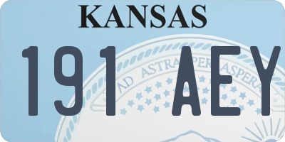 KS license plate 191AEY