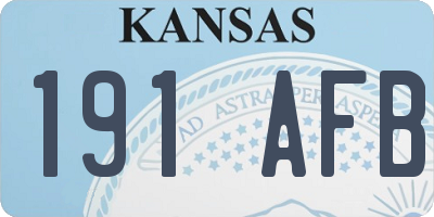 KS license plate 191AFB