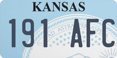 KS license plate 191AFC