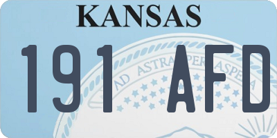 KS license plate 191AFD