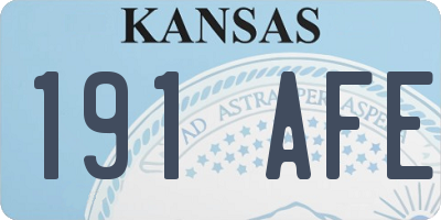 KS license plate 191AFE