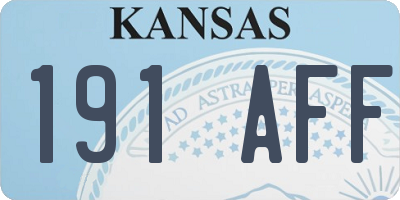KS license plate 191AFF