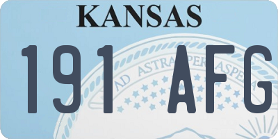 KS license plate 191AFG